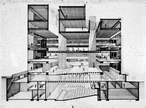 In the architecture world, architects and architectural technologists/technicians produce drawings for building design. A Selection of Paul Rudolph's Perspective Sections - SOCKS