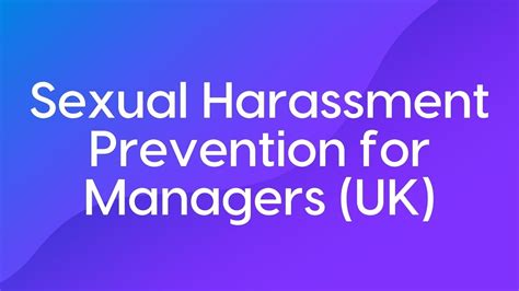Sexual Harassment Prevention for Managers UK Course Trailer - YouTube