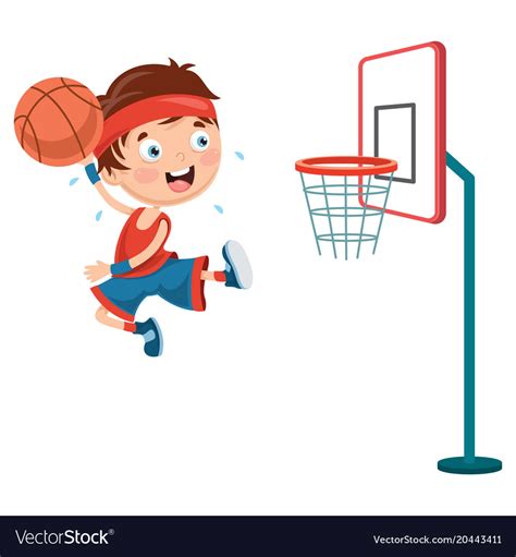 Kid Playing Basketball Royalty Free Vector Image
