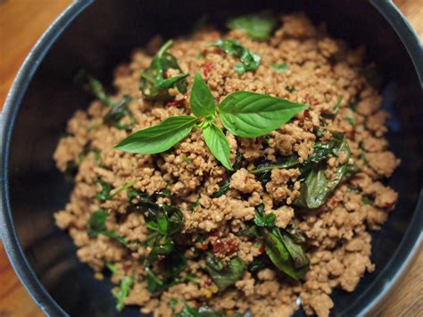 There are so many variations of pad krapow that you can't have one definition for it, but one thing that remains the same in every pad krapow dish is the use of thai holy basil, also known as tulsi. I Love Thai Recipes: Pork with Basil (Pad Krapow Moo)