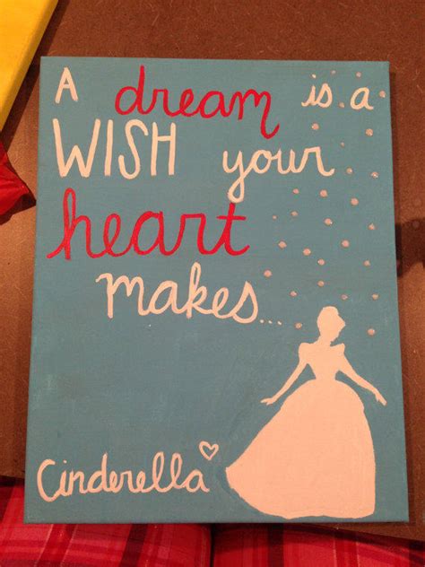 The most common disney quote painting material is paper. Cinderella Dream Quote painting from LovePurpleLiveGold on Etsy