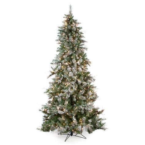 75 Ft Frosted Virginia Pine Pre Lit Christmas Tree Christmas Trees