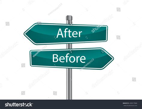 Signs After Before Pointing Opposite Directions Stock Vector Royalty