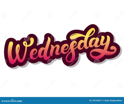 Wednesday Day Of The Week Stock Illustration Illustration Of Text