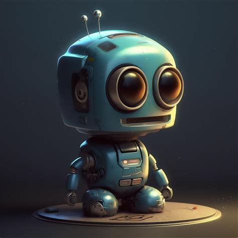 Premium Ai Image Cute Little Robot Ai Generated