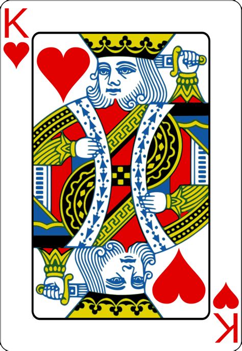 Kings in a deck of cards. File:King of hearts2.svg - Wikimedia Commons