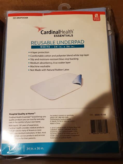 Cardinal Health Essentials Reusable Underpad 34 X 36 Zrup3436r