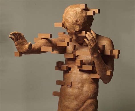 These Pixilated Wooden Sculptures Are A Visual Puzzle