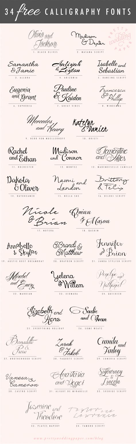 34 Free Calligraphy Script Fonts For Wedding Invitations Free