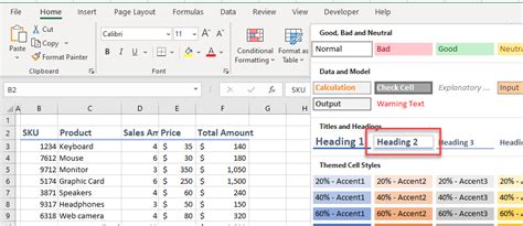 How To Apply Cell Styles Total Input Title In Excel Automate Excel