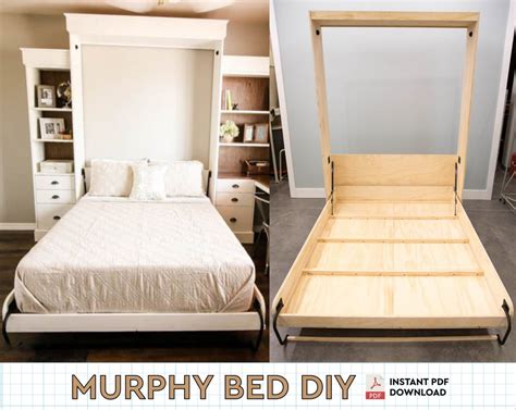 Diy Plan To Build A Murphy Bed Full Size Foldable Bed Pdf Etsy