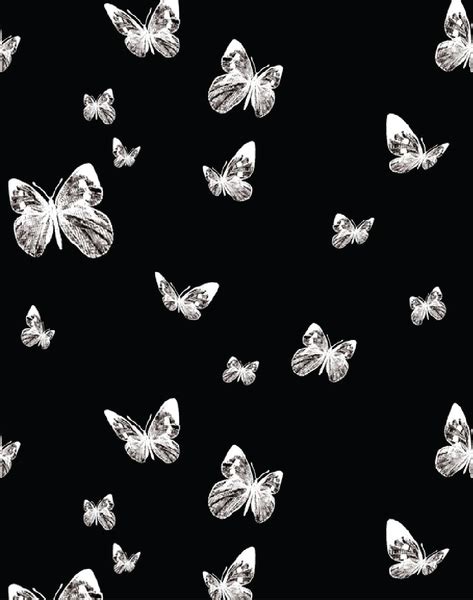 Butterfly Valley Black And White Black Background Wallpaper Cute Black
