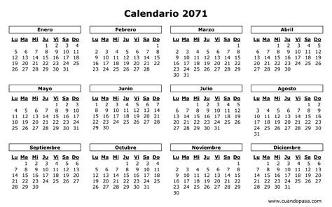 Calendario 2071