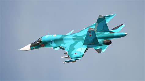 Sukhoi Su 34 Russian Air Force Cyan Turquoise Jet Fighter Wallpaper
