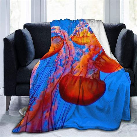 Hengstore Fleece Throw Blanket Colorful Jellyfish Super