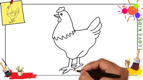 This will be the head. How to draw a chicken (hen) EASY step by step for kids ...