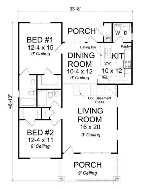 2 Bedroom 2 Bath Open Concept House Plans Bedroom Poster