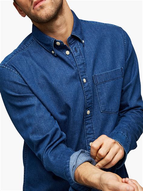 Selected Homme Regular Fit Denim Shirt Dark Blue At John Lewis And Partners