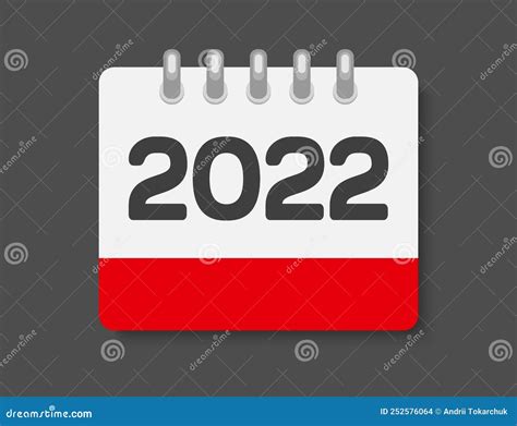 Vector Icon Calendar Year 2022 Icon Of The Year Stock Vector