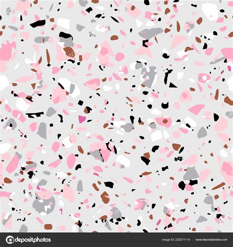 Pink Terrazzo Flooring Seamless Pattern Background Textured Surface