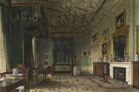 188 staff bedrooms, 92 offices, 78 bathrooms, 52 royal and guest bedrooms, and 19 state rooms. Buckingham Palace: the Queen's Bedroom, 1848. | Palace ...