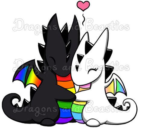 Rainbow Dragon Couple By Dragonsandbeasties On Deviantart