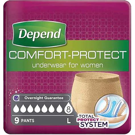 Buy Depend Comfort Protect Underwear Diaper Pants Women L 9 Pants
