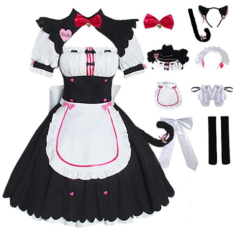 Women Cat Maid Outfit Cosplay Costume Kawaii Neko Maid Dress Sissy Girl