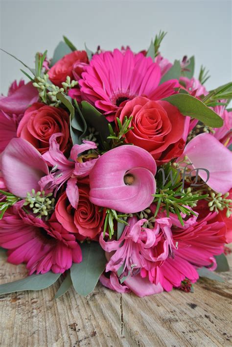 Maybe you would like to learn more about one of these? Cerise pink Gerbera, Calla Lily, Nerine and Rose brides ...
