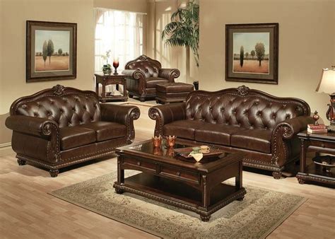 Acme 15030 Anondale Formal Leather Living Room Set Dallas Designer