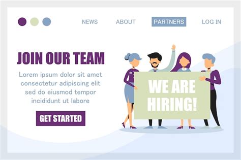 Premium Vector Join Our Team We Are Hiring Banner For The Website Template Business Team