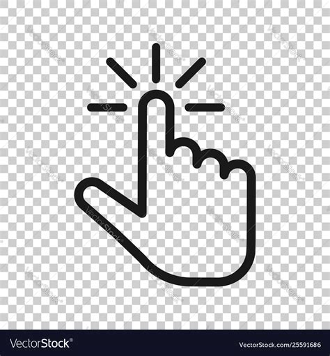 Click Mouse Icon In Transparent Style Pointer Vector Image