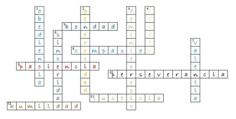 Resuelve El Siguiente Crucigrama Con Valores Que Día A Día Practicamos