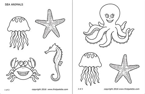 Free printable sea creatures coloring pages