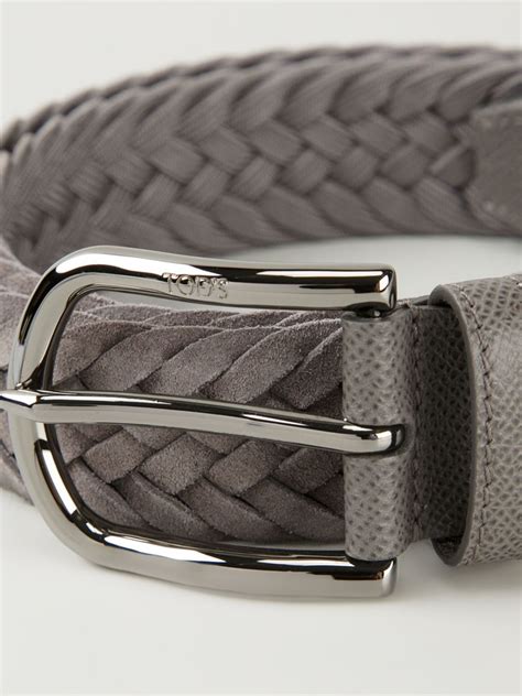 Tods Braided Belt In Grey Gray For Men Lyst
