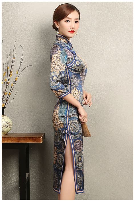 Fabulous Paisley Silk Chinese Qipao Cheongsam Dress Qipao Cheongsam