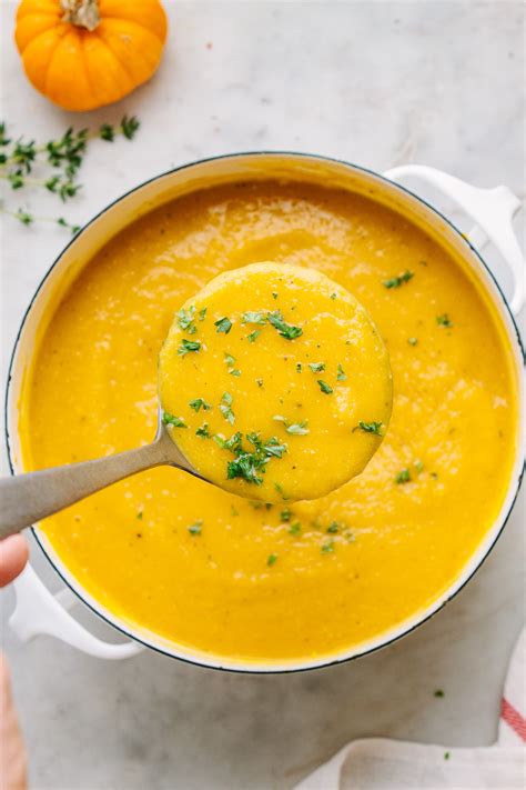 Vegan Pumpkin Soup Red Lentils Easy Healthy