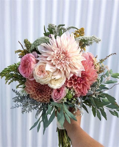 Pretty Dahlia Bouquet By Ivy And Lace Flowers Adelaide Wedding Flowers