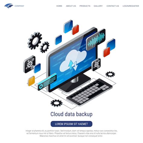 Premium Vector Cloud Data Backup 3d Isometric Vector Concept Illustration