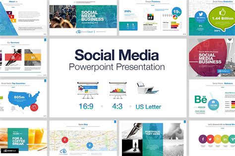 Social Media Powerpoint Template Train