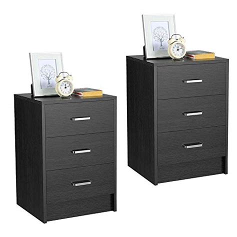 Buy Yaheetech Black Bedside Table Set Of 2 Nightstand Unit Cabinet Sofa