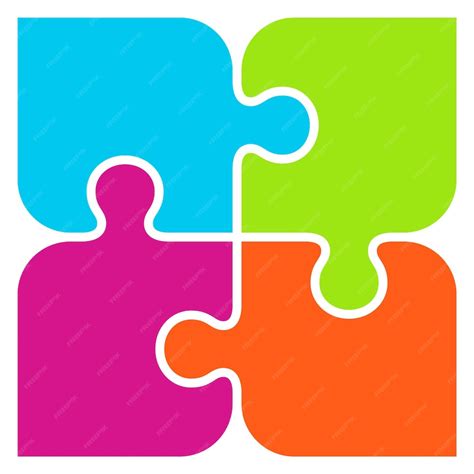Premium Vector Colorful Jigsaw Logo Puzzle Pieces Connected Together