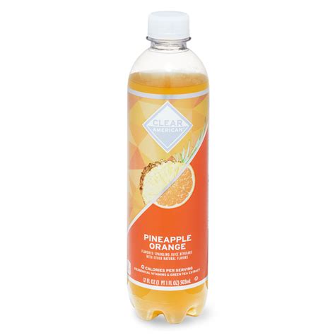Clear American Pineapple Orange Sparkling Juice 17 Fl Oz Bottle
