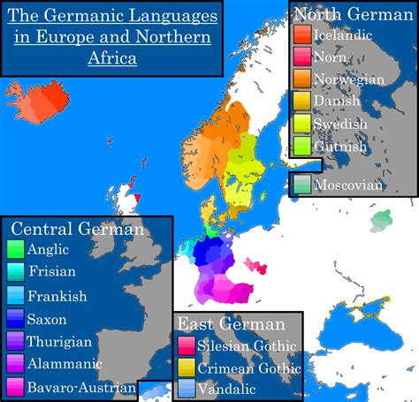 Germanic Languages Light Ages Rimaginarylanguagemaps