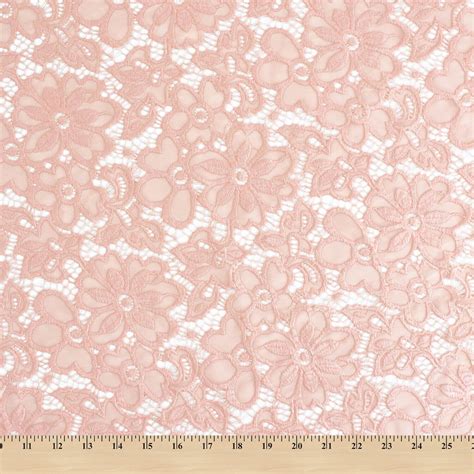 Stretch French Lace Embroidered Floral Florence 58 Wide Fabric Blush