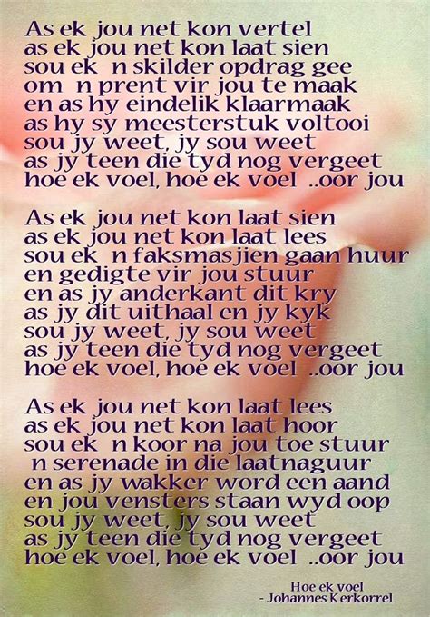 Hier volg die gedigte van 'n vyftal van daardie digters. 267 best Gedigte images on Pinterest | Poem, Poetry and Poems