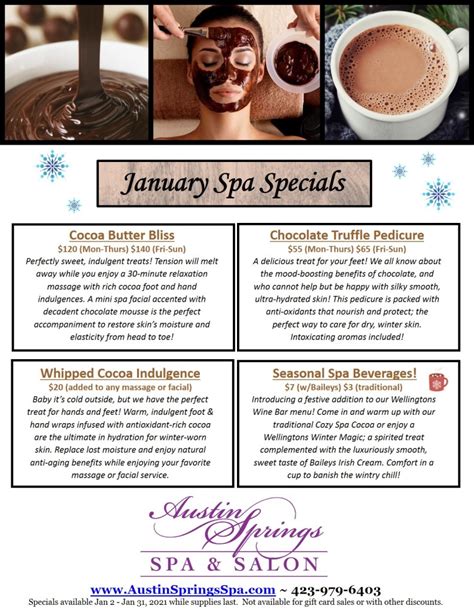 January 2021 Specials Flyer Austin Springs Spa