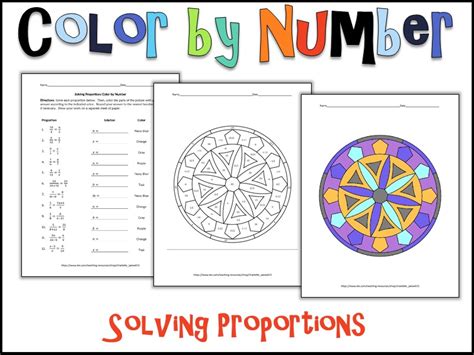 Solving Proportions Color By Number Teaching Resources