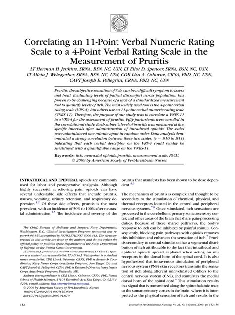 Pdf Correlating An 11 Point Verbal Numeric Rating Scale