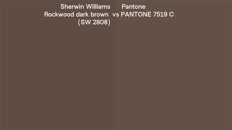 Sherwin Williams Rockwood Dark Brown Sw 2808 Vs Pantone 7519 C Side